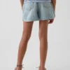 Shorts en denim taille haute facile à enfiler pour enfants