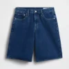 Shorts en denim taille mi-haute et coupe longue