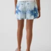 Shorts en denim tie-dye à taille haute pour enfant