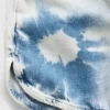 Shorts en denim tie-dye à taille haute pour enfant