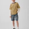Shorts en denim ultra-doux pour enfant, coupe ample style années 90