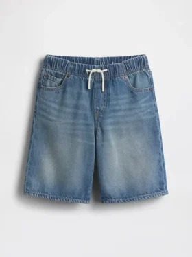 Shorts en denim ultra-doux pour enfant, coupe ample style années 90