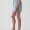 Shorts en denim ultra-doux à taille basse, 3,5”