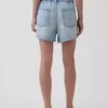 Shorts en denim ultra-doux à taille basse, 3,5”