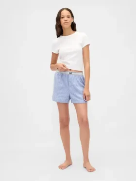 Shorts en flanelle avec logo
