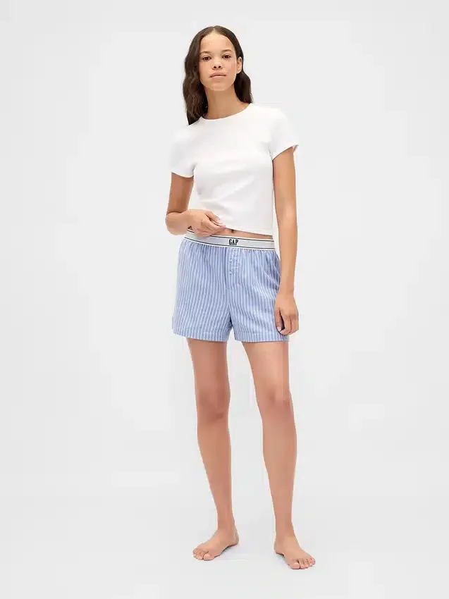 Shorts en flanelle avec logo