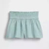Shorts en gaze de coton pour enfant à ourlet papillon