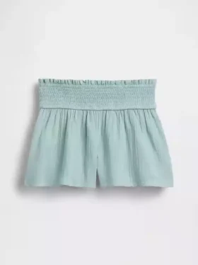 Shorts en gaze de coton pour enfant à ourlet papillon