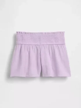 Shorts en gaze de coton pour enfant à ourlet papillon