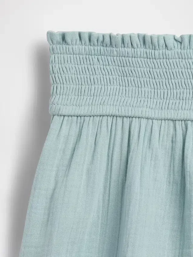 Shorts en gaze de coton pour enfant à ourlet papillon