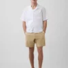 Shorts en lin et coton de 7,5"