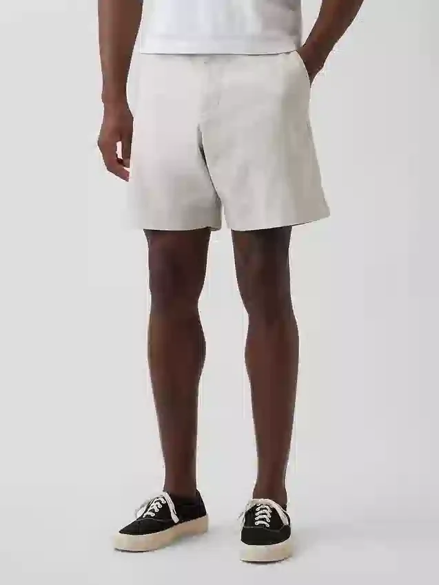 Shorts en lin et coton de 7,5"