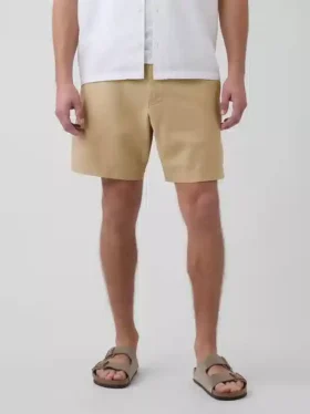 Shorts en lin et coton de 7,5″