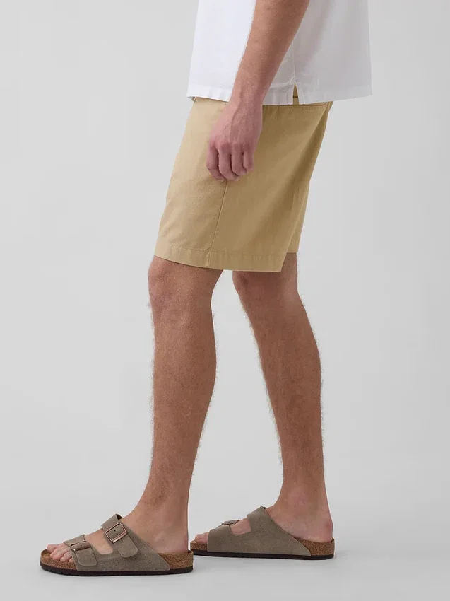 Shorts en lin et coton de 7,5"
