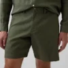 Shorts en lin et coton de 7,5"