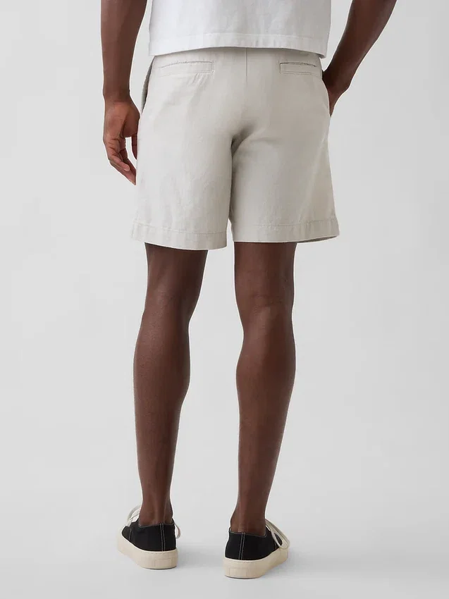 Shorts en lin et coton de 7,5"