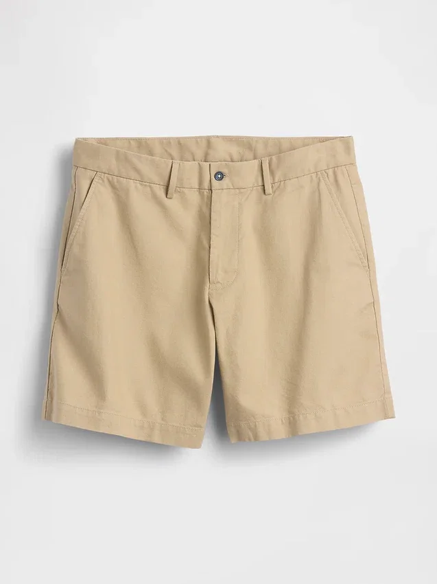 Shorts en lin et coton de 7,5"