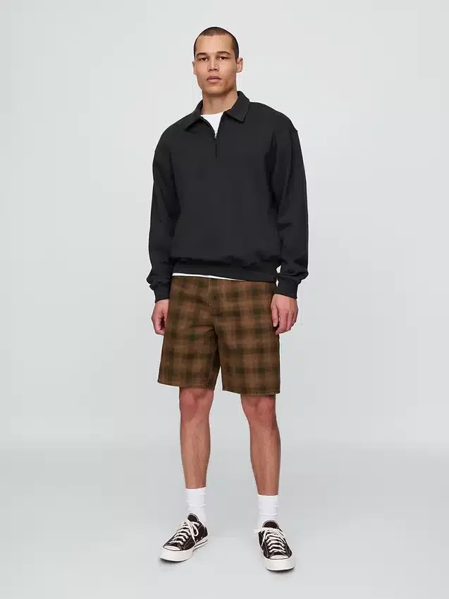 Shorts en toile à carreaux