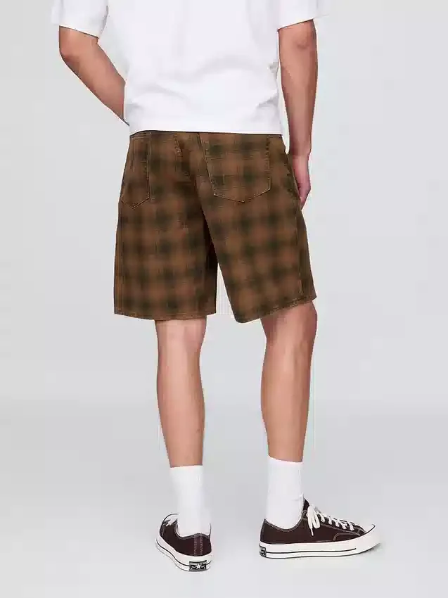 Shorts en toile à carreaux