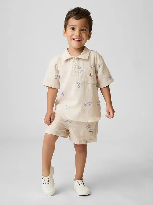 Shorts à enfiler en gaze de coton imprimée pour Bébé & Enfant