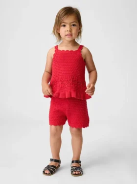 Shorts à enfiler festonnés en crochet pour Bébé & Enfant