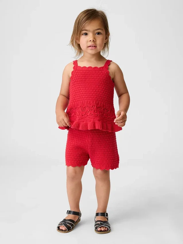 Shorts à enfiler festonnés en crochet pour Bébé & Enfant