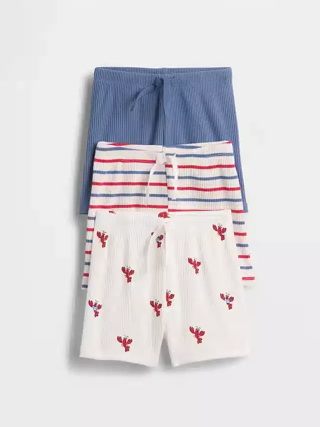 Shorts à enfiler à rayures Tinyrib « Baby First Favorites » (lot de 3)