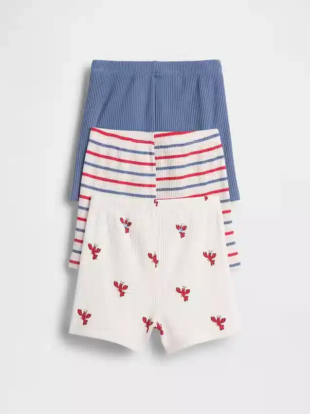 Shorts à enfiler à rayures Tinyrib « Baby First Favorites » (lot de 3)