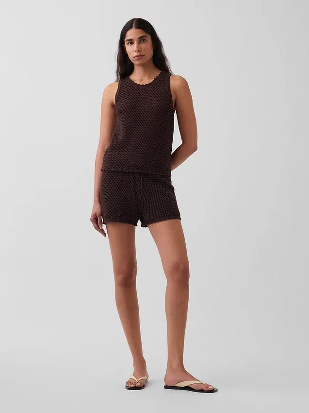 Shorts facile à enfiler en crochet 100 % coton