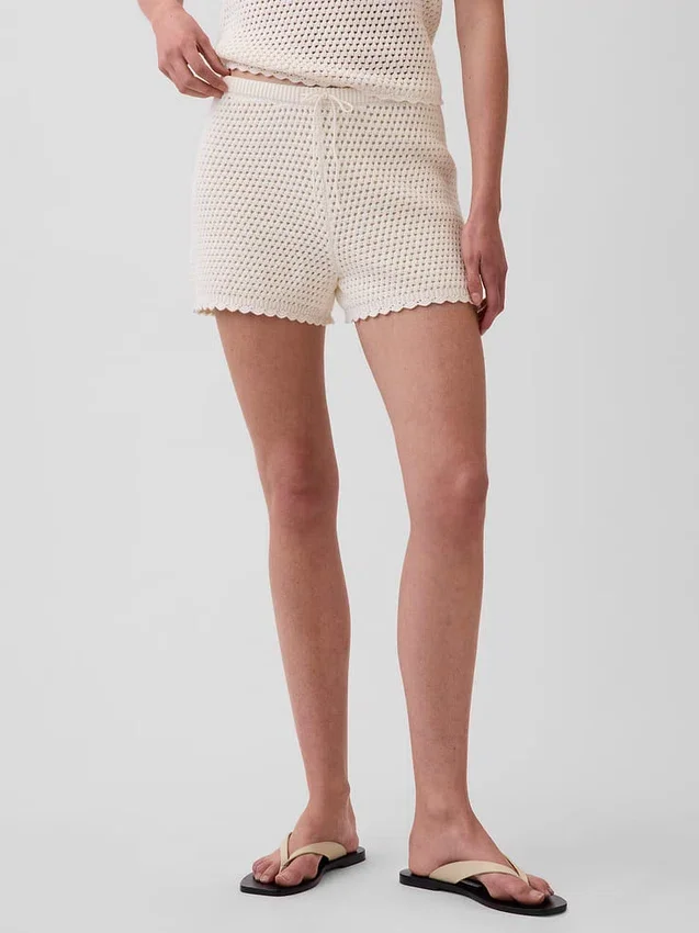 Shorts facile à enfiler en crochet 100 % coton