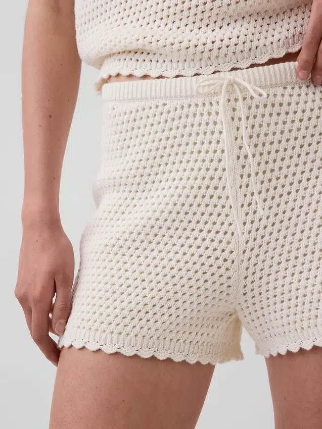 Shorts facile à enfiler en crochet 100 % coton