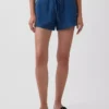 Shorts facile à enfiler en denim de gaze de coton 4"