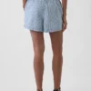 Shorts facile à enfiler en denim rayé ultra-doux