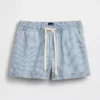 Shorts facile à enfiler en denim rayé ultra-doux