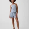 Shorts facile à enfiler en lin et coton à carreaux vichy pour enfant