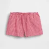 Shorts facile à enfiler en lin et coton à carreaux vichy pour enfant