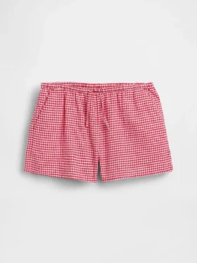 Shorts facile à enfiler en lin et coton à carreaux vichy pour enfant