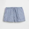 Shorts facile à enfiler en lin et coton à carreaux vichy pour enfant