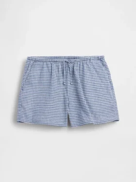 Shorts facile à enfiler en lin et coton à carreaux vichy pour enfant
