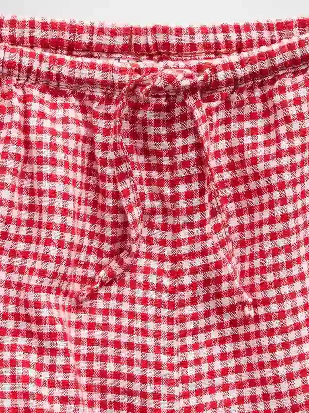 Shorts facile à enfiler en lin et coton à carreaux vichy pour enfant