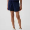 Shorts facile à enfiler pour enfant en lin et coton avec bordure en dentelle