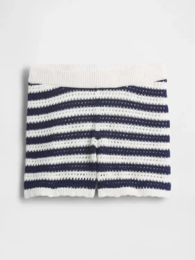 Shorts facile à enfiler à rayures en crochet pour enfant