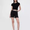 Shorts « girlfriend » en denim à taille mi-haute de 5"