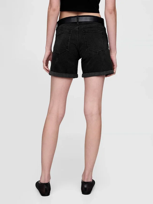 Shorts « girlfriend » en denim à taille mi-haute de 5"