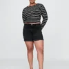 Shorts « girlfriend » en denim à taille mi-haute de 5"