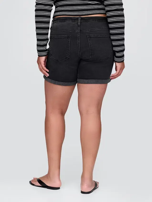 Shorts « girlfriend » en denim à taille mi-haute de 5"