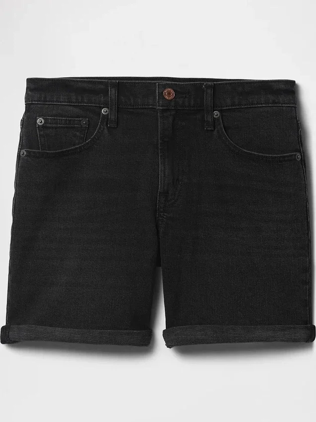 Shorts « girlfriend » en denim à taille mi-haute de 5"
