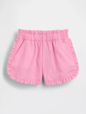 Shorts pour bébé & enfant en lin et coton à volants et motif dauphin