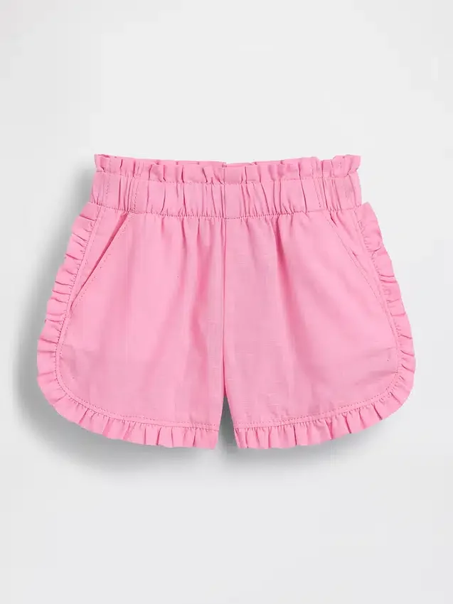 Shorts pour bébé & enfant en lin et coton à volants et motif dauphin