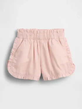 Shorts pour bébé & enfant en lin et coton à volants et motif dauphin